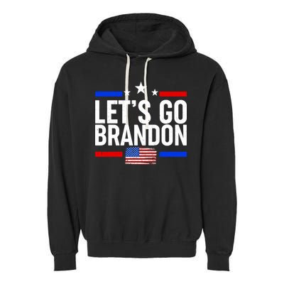 Let's Go Brandon Distress USA Flag FJB Chant Garment-Dyed Fleece Hoodie