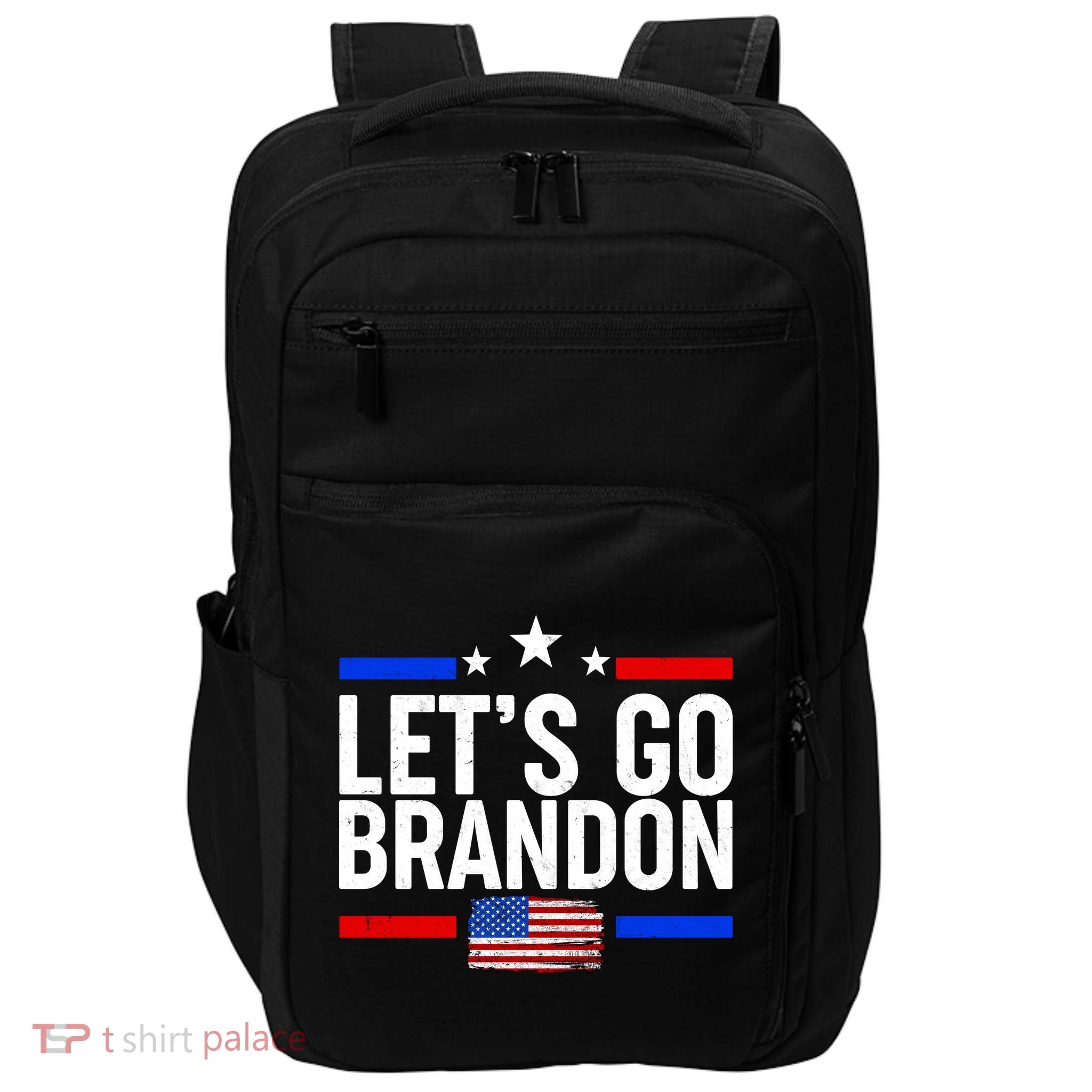 Let's Go Brandon Distress USA Flag FJB Chant Impact Tech Backpack
