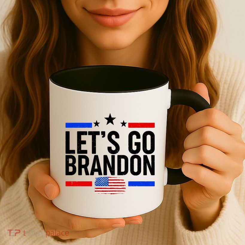 Let's Go Brandon Distress USA Flag FJB Chant Mug