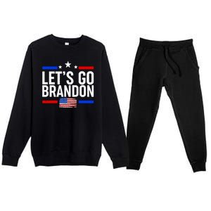 Let's Go Brandon Distress USA Flag FJB Chant Premium Crewneck Sweatsuit Set