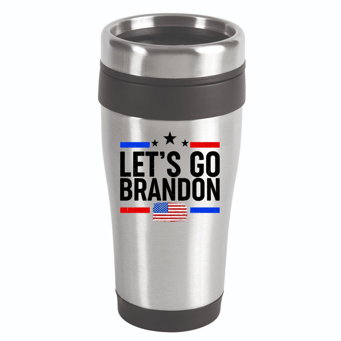 Let's Go Brandon Distress USA Flag FJB Chant 16oz Travel Tumbler