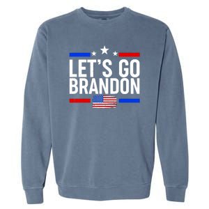 Let's Go Brandon Distress USA Flag FJB Chant Garment-Dyed Sweatshirt