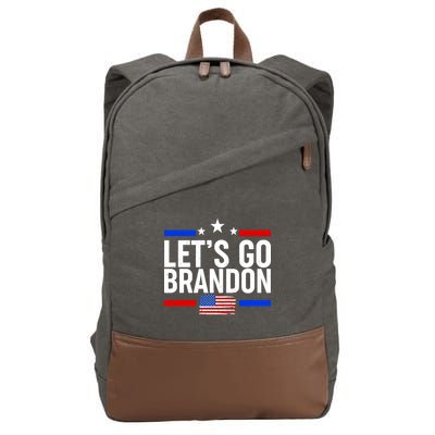 Let's Go Brandon Distress USA Flag FJB Chant Cotton Canvas Backpack