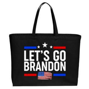 Let's Go Brandon Distress USA Flag FJB Chant Cotton Canvas Jumbo Tote