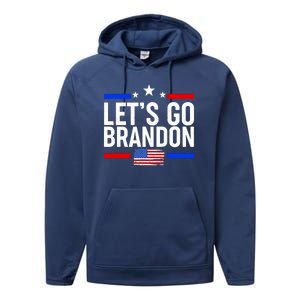 Let's Go Brandon Distress USA Flag FJB Chant Performance Fleece Hoodie