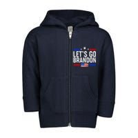 Let's Go Brandon Distress USA Flag FJB Chant Toddler Zip Fleece Hoodie