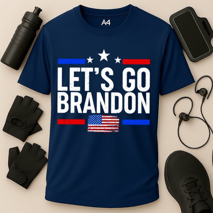 Let's Go Brandon Distress USA Flag FJB Chant Performance Shirt