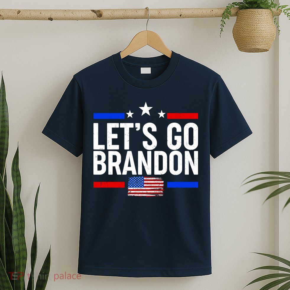 Let's Go Brandon Distress USA Flag FJB Chant T-Shirt