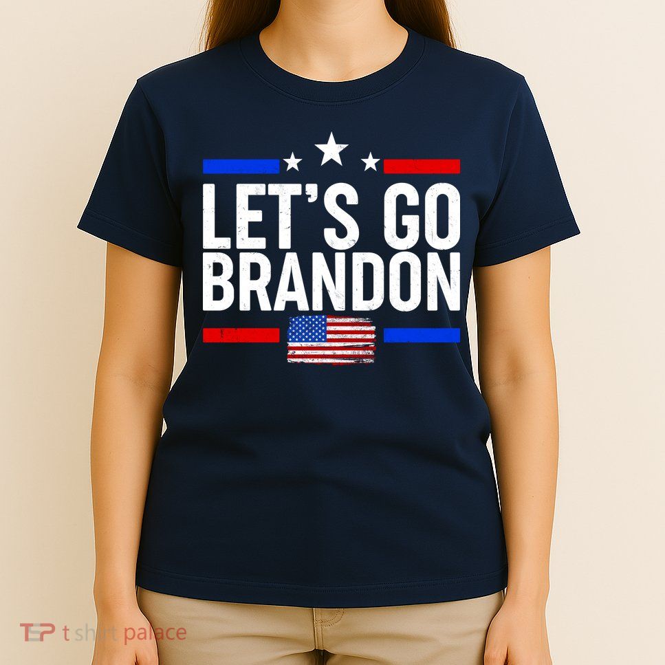 Let's Go Brandon Distress USA Flag FJB Chant T-Shirt