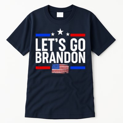Let's Go Brandon Distress USA Flag FJB Chant Tall T-Shirt