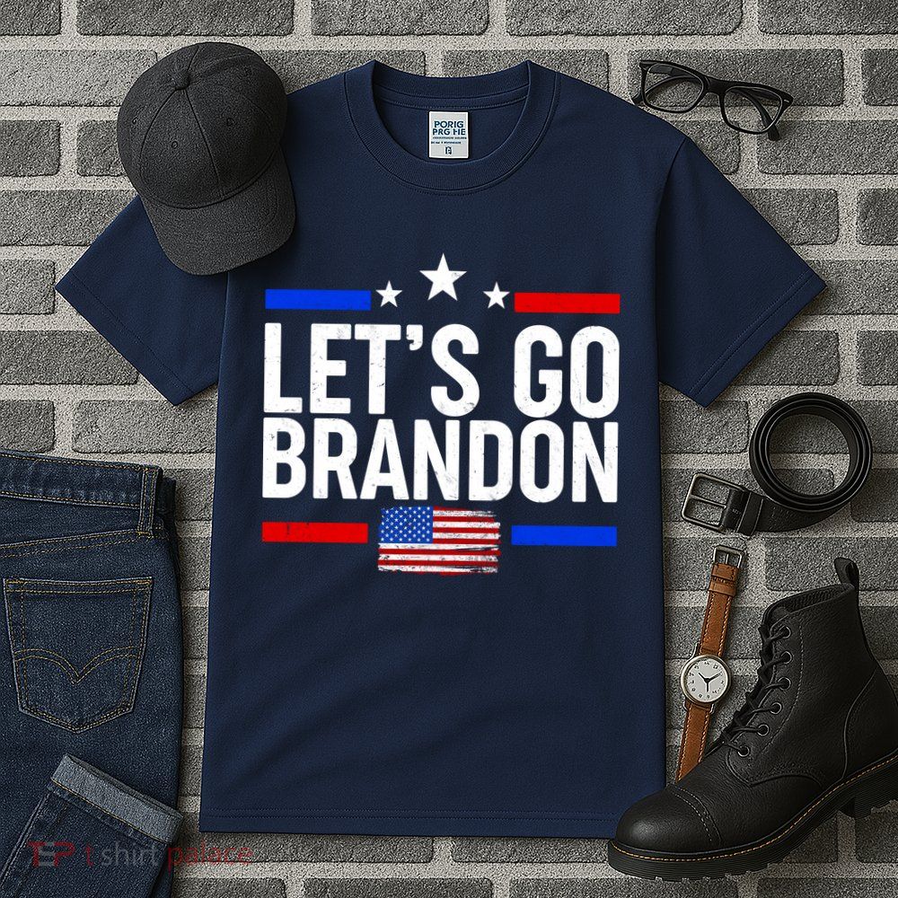 Let's Go Brandon Distress USA Flag FJB Chant Tall T-Shirt