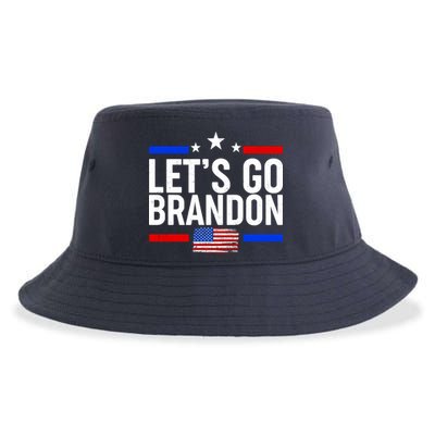 Let's Go Brandon Distress USA Flag FJB Chant Sustainable Bucket Hat