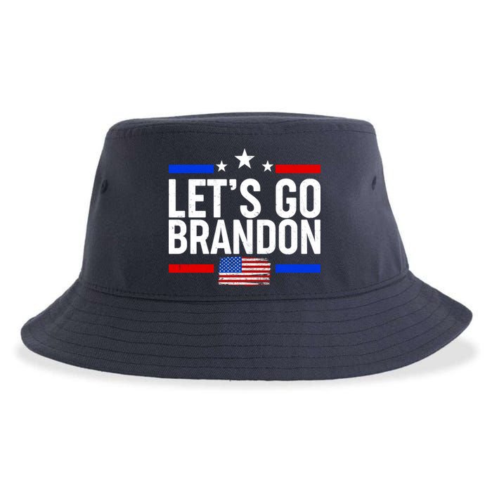 Let's Go Brandon Distress USA Flag FJB Chant Sustainable Bucket Hat