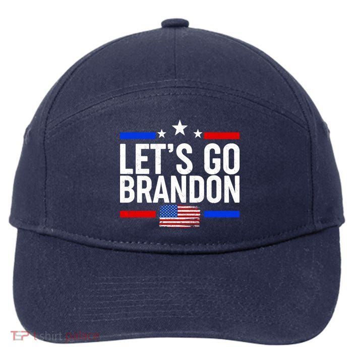 Let's Go Brandon Distress USA Flag FJB Chant 7-Panel Snapback Hat