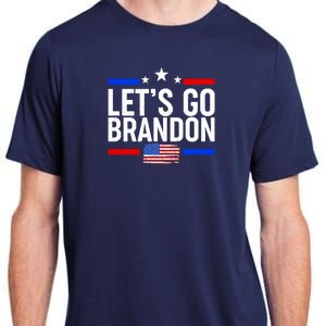 Let's Go Brandon Distress USA Flag FJB Chant Adult ChromaSoft Performance T-Shirt