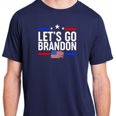 Let's Go Brandon Distress USA Flag FJB Chant Adult ChromaSoft Performance T-Shirt