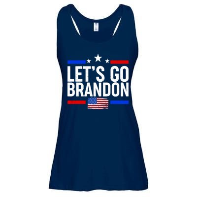 Let's Go Brandon Distress USA Flag FJB Chant Ladies Essential Flowy Tank