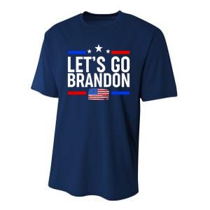 Let's Go Brandon Distress USA Flag FJB Chant Performance Sprint T-Shirt