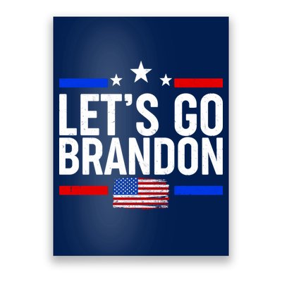 Let's Go Brandon Distress USA Flag FJB Chant Poster