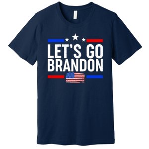 Let's Go Brandon Distress USA Flag FJB Chant Premium T-Shirt