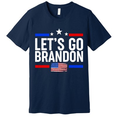 Let's Go Brandon Distress USA Flag FJB Chant Premium T-Shirt