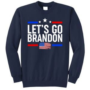 Let's Go Brandon Distress USA Flag FJB Chant Tall Sweatshirt