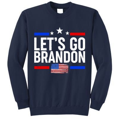 Let's Go Brandon Distress USA Flag FJB Chant Tall Sweatshirt