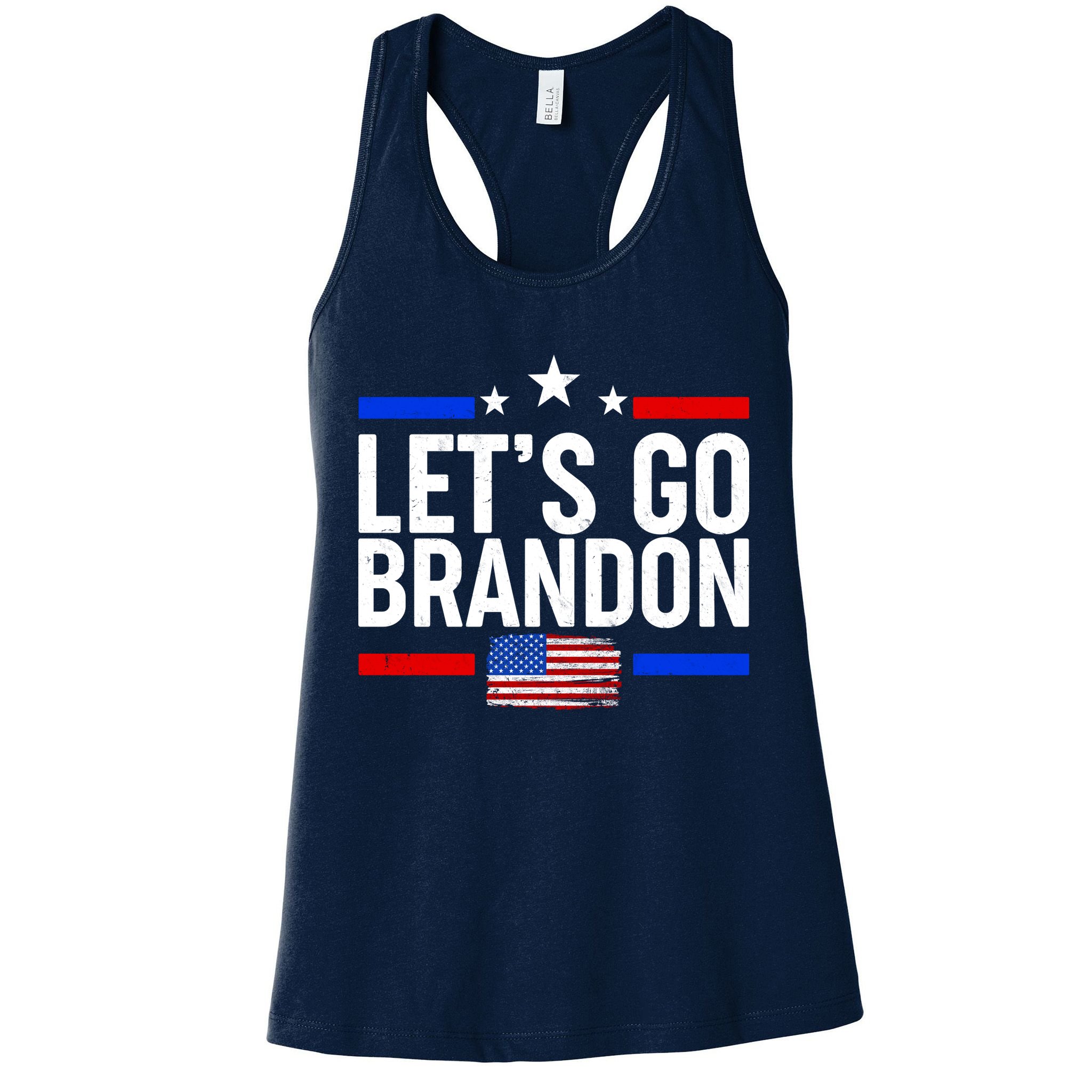 Let's Go Brandon Distress USA Flag FJB Chant Womens Tank Top