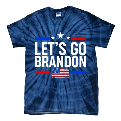 Let's Go Brandon Distress USA Flag FJB Chant Tie-Dye T-Shirt
