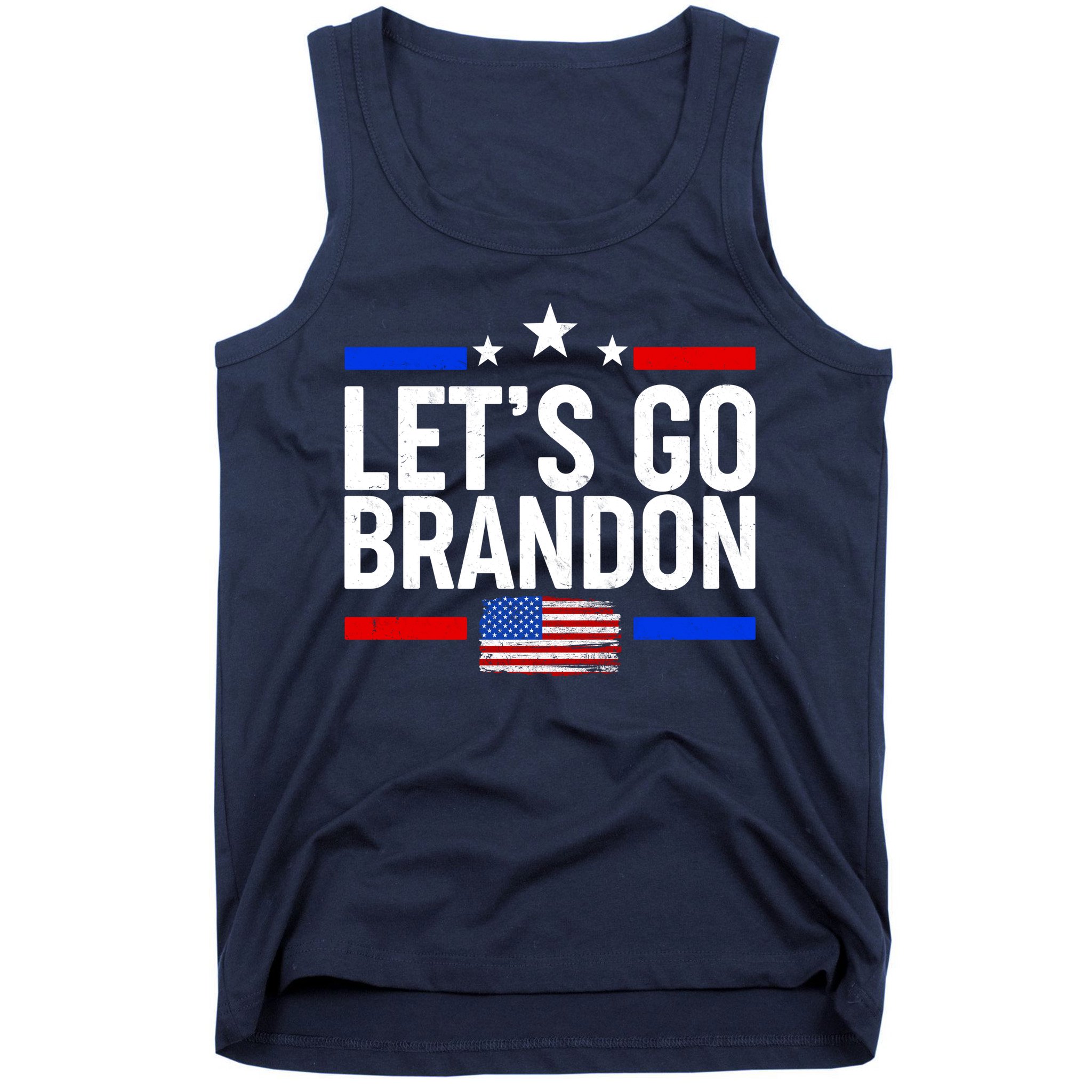 Let's Go Brandon Distress USA Flag FJB Chant Tank Top