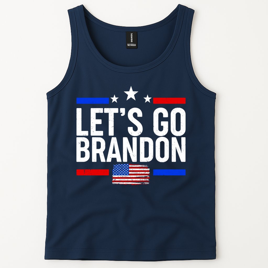 Let's Go Brandon Distress USA Flag FJB Chant Tank Top