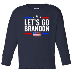 Let's Go Brandon Distress USA Flag FJB Chant Toddler Long Sleeve Shirt