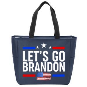 Let's Go Brandon Distress USA Flag FJB Chant Zip Tote Bag