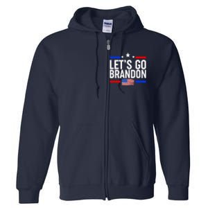 Let's Go Brandon Distress USA Flag FJB Chant Full Zip Hoodie