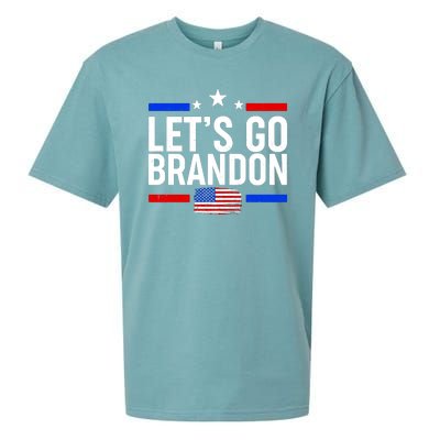 Let's Go Brandon Distress USA Flag FJB Chant Sueded Cloud Jersey T-Shirt