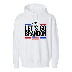 Let's Go Brandon Distress USA Flag FJB Chant Garment-Dyed Fleece Hoodie