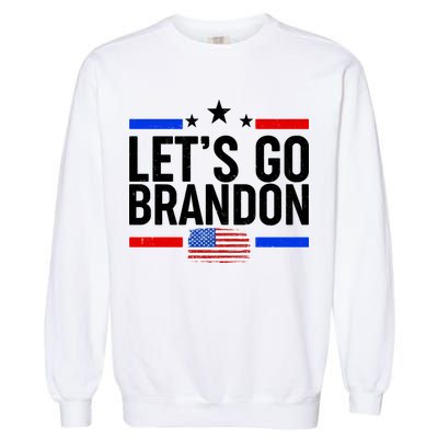 Let's Go Brandon Distress USA Flag FJB Chant Garment-Dyed Sweatshirt