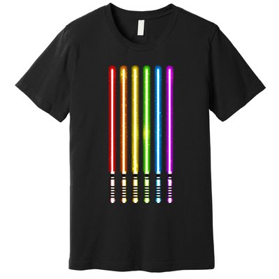 Rainbow Flag Light Swords Saber Premium T-Shirt