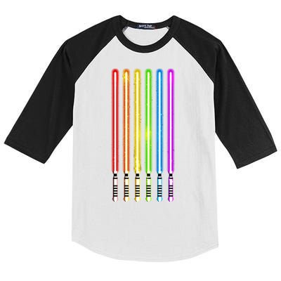 Rainbow Flag Light Swords Saber Kids Colorblock Raglan Jersey