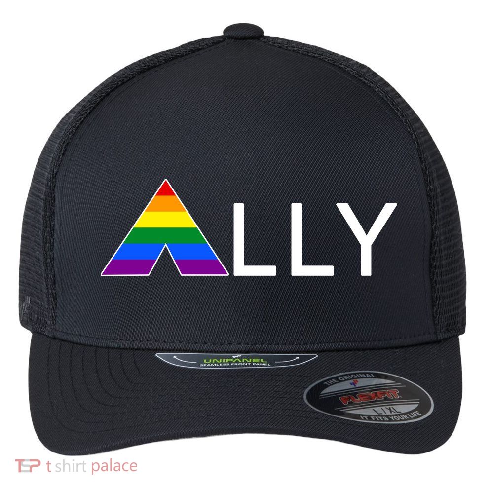 LGBT Ally Flag March Rally Pride Parade LGBT Equality Flexfit Unipanel Trucker Cap