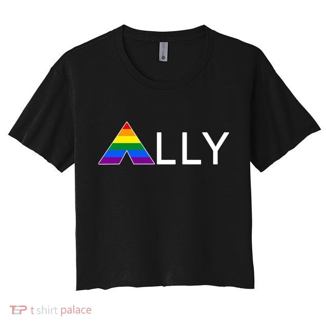 LGBT Ally Flag March Rally Pride Parade LGBT Equality Women's Crop Top Tee