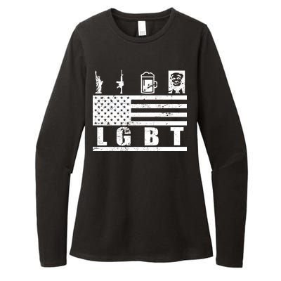 LGBT Distressed Liberty Guns Beer trump Womens CVC Long Sleeve Shirt