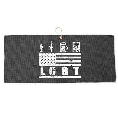 LGBT Distressed Liberty Guns Beer trump Large Microfiber Waffle Golf Towel