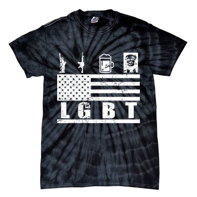 LGBT Distressed Liberty Guns Beer trump Tie-Dye T-Shirt