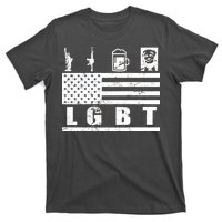 LGBT Distressed Liberty Guns Beer trump T-Shirt