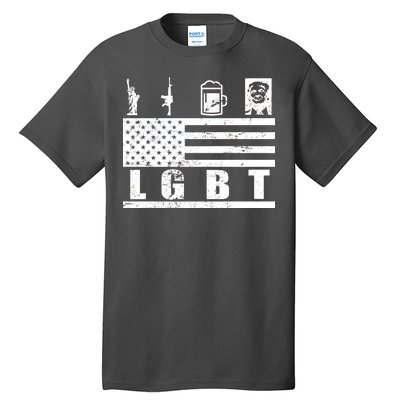 LGBT Distressed Liberty Guns Beer trump Tall T-Shirt