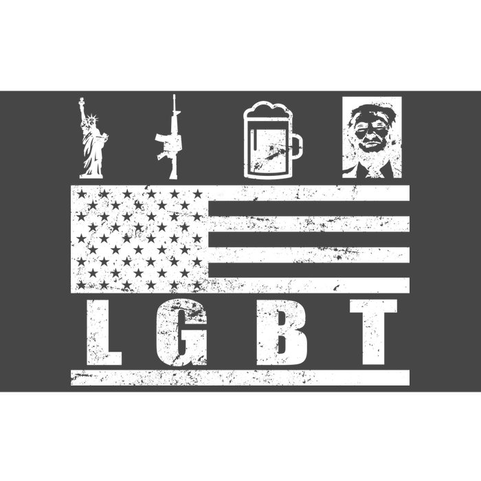 LGBT Distressed Liberty Guns Beer trump Bumper Sticker