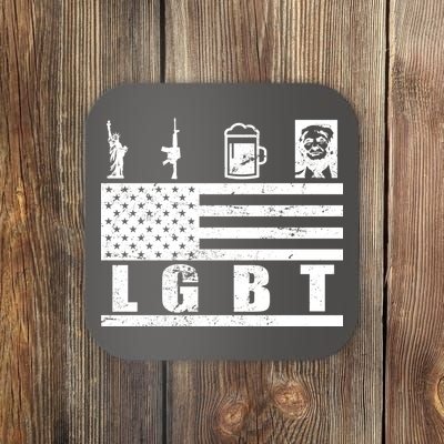 LGBT Distressed Liberty Guns Beer trump Coaster