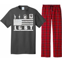 LGBT Distressed Liberty Guns Beer trump Pajama Set