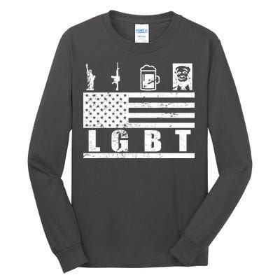 LGBT Distressed Liberty Guns Beer trump Tall Long Sleeve T-Shirt